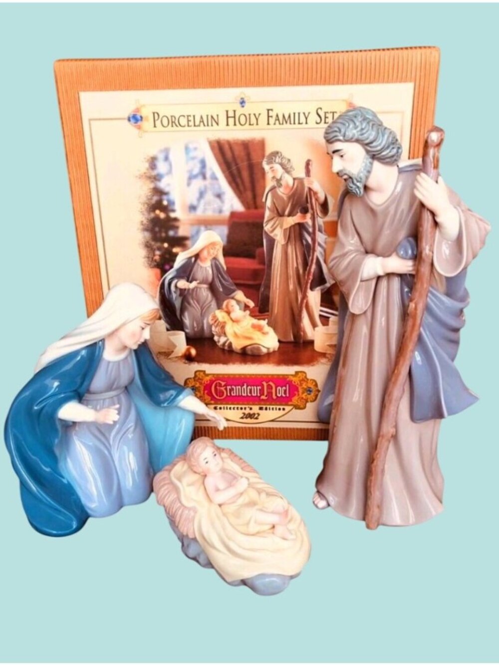 Porcelain Holy Family Nativity Figurine Set Grandeur Noel Collectors Edition 200